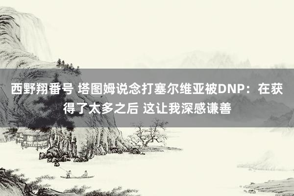 西野翔番号 塔图姆说念打塞尔维亚被DNP：在获得了太多之后 这让我深感谦善