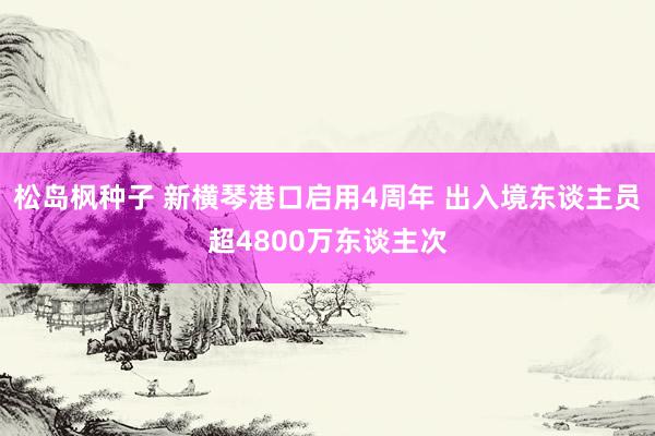 松岛枫种子 新横琴港口启用4周年 出入境东谈主员超4800万东谈主次