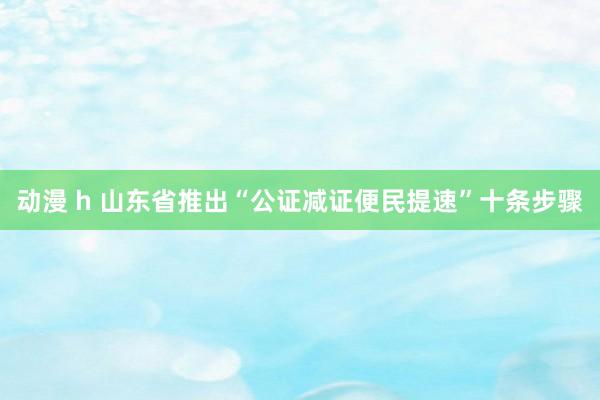 动漫 h 山东省推出“公证减证便民提速”十条步骤