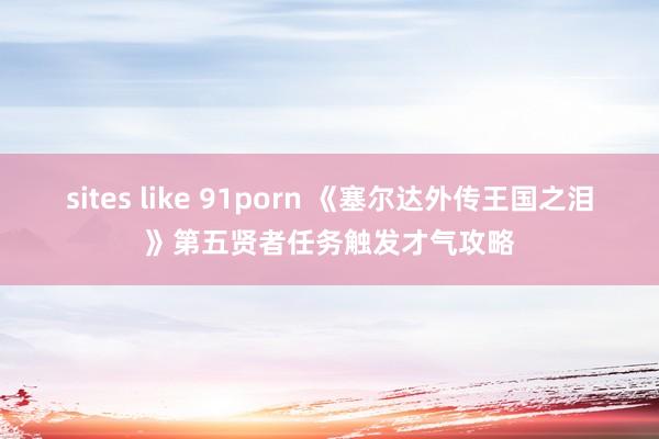 sites like 91porn 《塞尔达外传王国之泪》第五贤者任务触发才气攻略