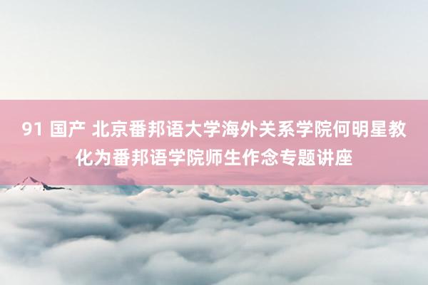 91 国产 北京番邦语大学海外关系学院何明星教化为番邦语学院师生作念专题讲座